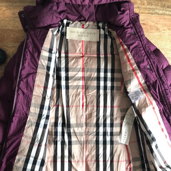 Authentic Burberry Brit Down Puffer Purple XS - Picture 4 of 9